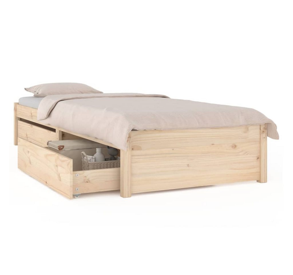 furnicato Bettgestell Bett mit Schubladen 75x190 cm (1-tlg) von furnicato
