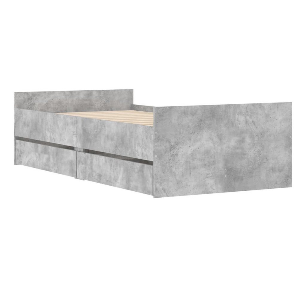 furnicato Bettgestell Bett mit Schubladen Betongrau 75x190 cm (1-tlg) furnicato Bettgestell Bett mit Schubladen Betongrau 75x190 cm (1-tlg) von furnicato