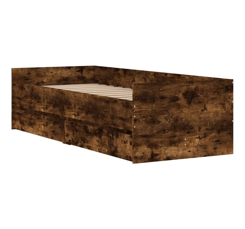 furnicato Bettgestell Bett mit Schubladen Räuchereiche 75x190 cm (1-tlg) furnicato Bettgestell Bett mit Schubladen Räuchereiche 75x190 cm (1-tlg) von furnicato
