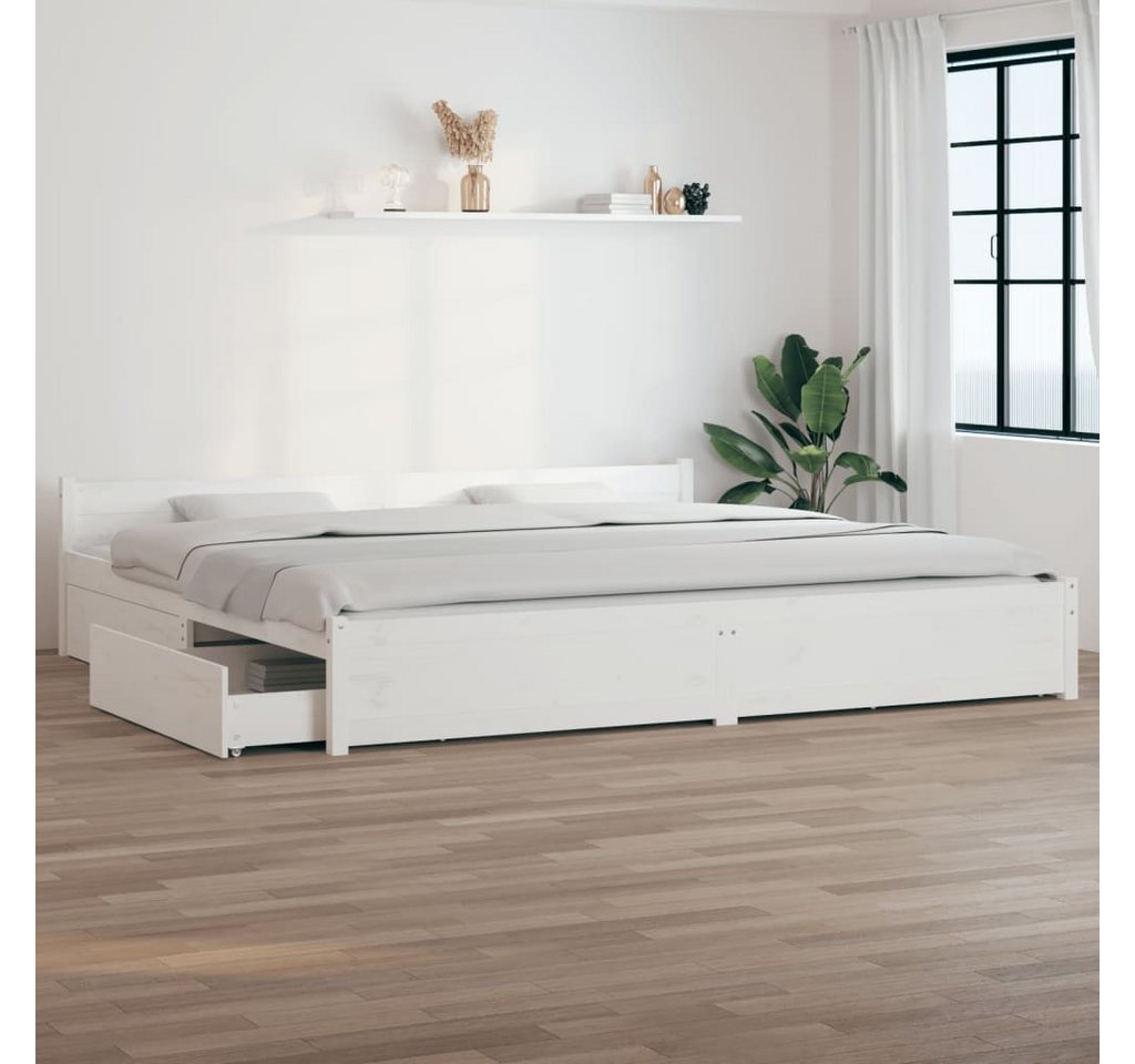 furnicato Bettgestell Bett mit Schubladen Weiß 180x200 cm furnicato Bettgestell Bett mit Schubladen Weiß 180x200 cm von furnicato