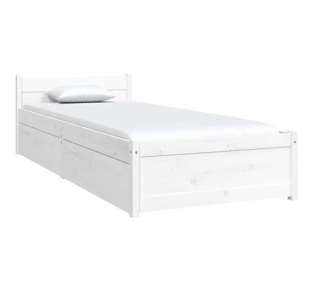 furnicato Bettgestell Bett mit Schubladen Weiß 75x190 cm furnicato Bettgestell Bett mit Schubladen Weiß 75x190 cm von furnicato