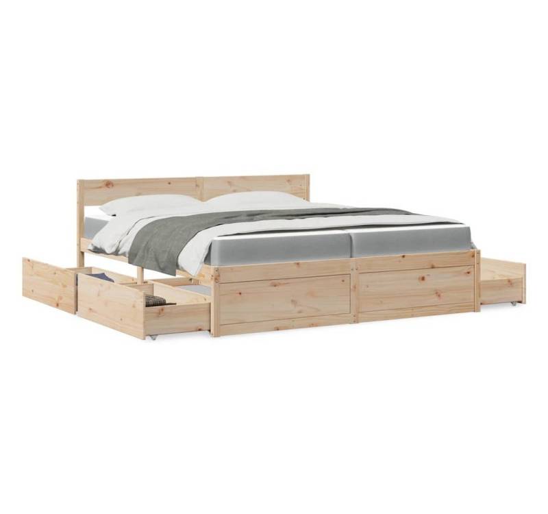 furnicato Bettgestell Bett mit Schubladen und Matratze 200x200 cm Massivholz Kiefer furnicato Bettgestell Bett mit Schubladen und Matratze 200x200 cm Massivholz Kiefer von furnicato