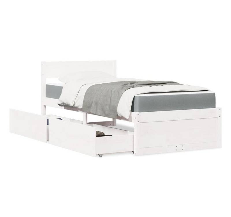 furnicato Bettgestell Bett mit Schubladen und Matratze Weiß 90x190 cm Massivholz furnicato Bettgestell Bett mit Schubladen und Matratze Weiß 90x190 cm Massivholz von furnicato