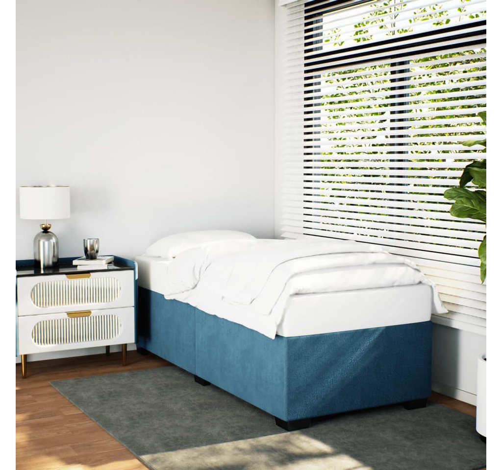 furnicato Bettgestell Blau 80x200 cm Samt von furnicato