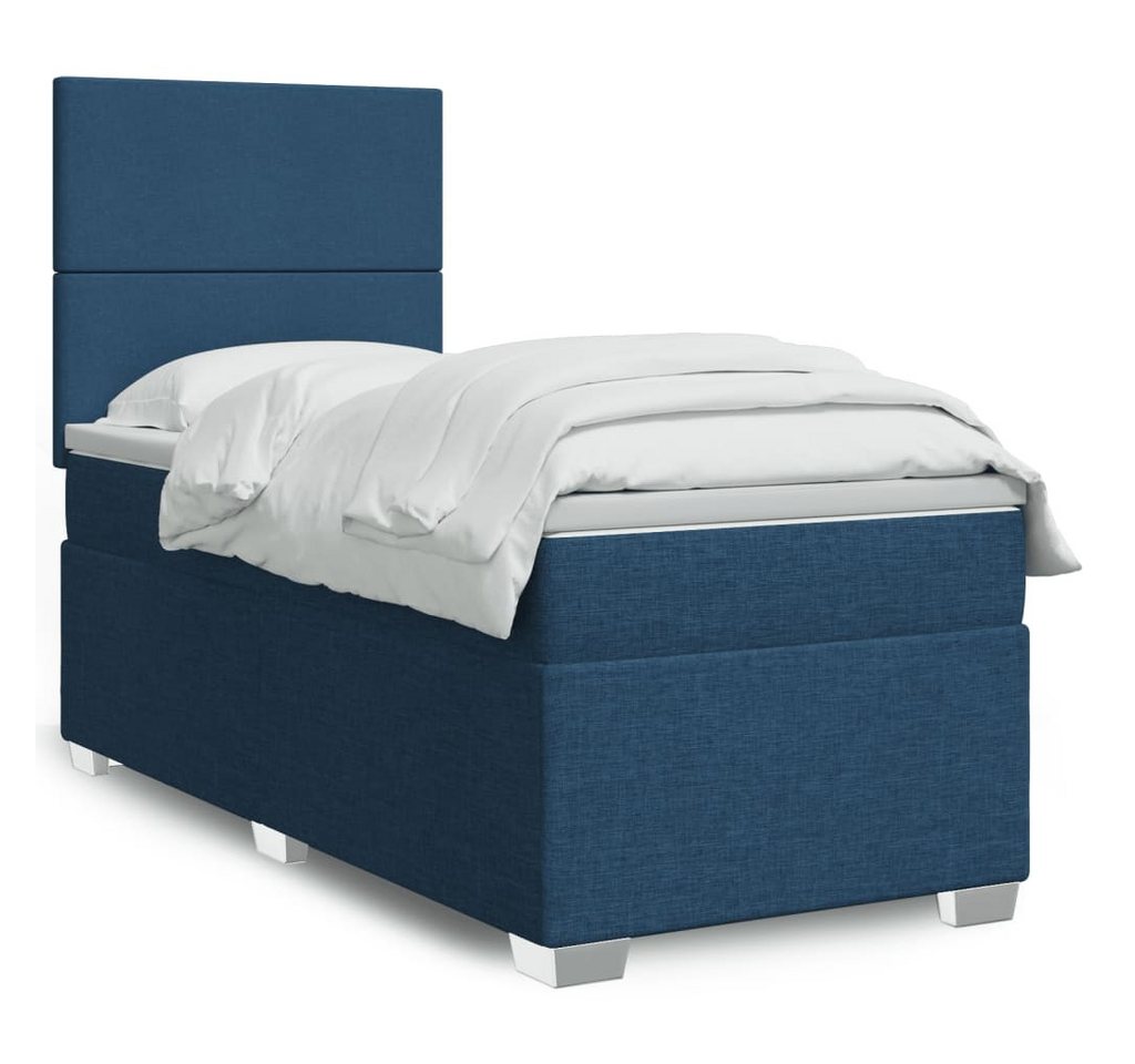 furnicato Bettgestell Boxspringbett mit Matratze Blau 80x200 cm Stoff furnicato Bettgestell Boxspringbett mit Matratze Blau 80x200 cm Stoff von furnicato