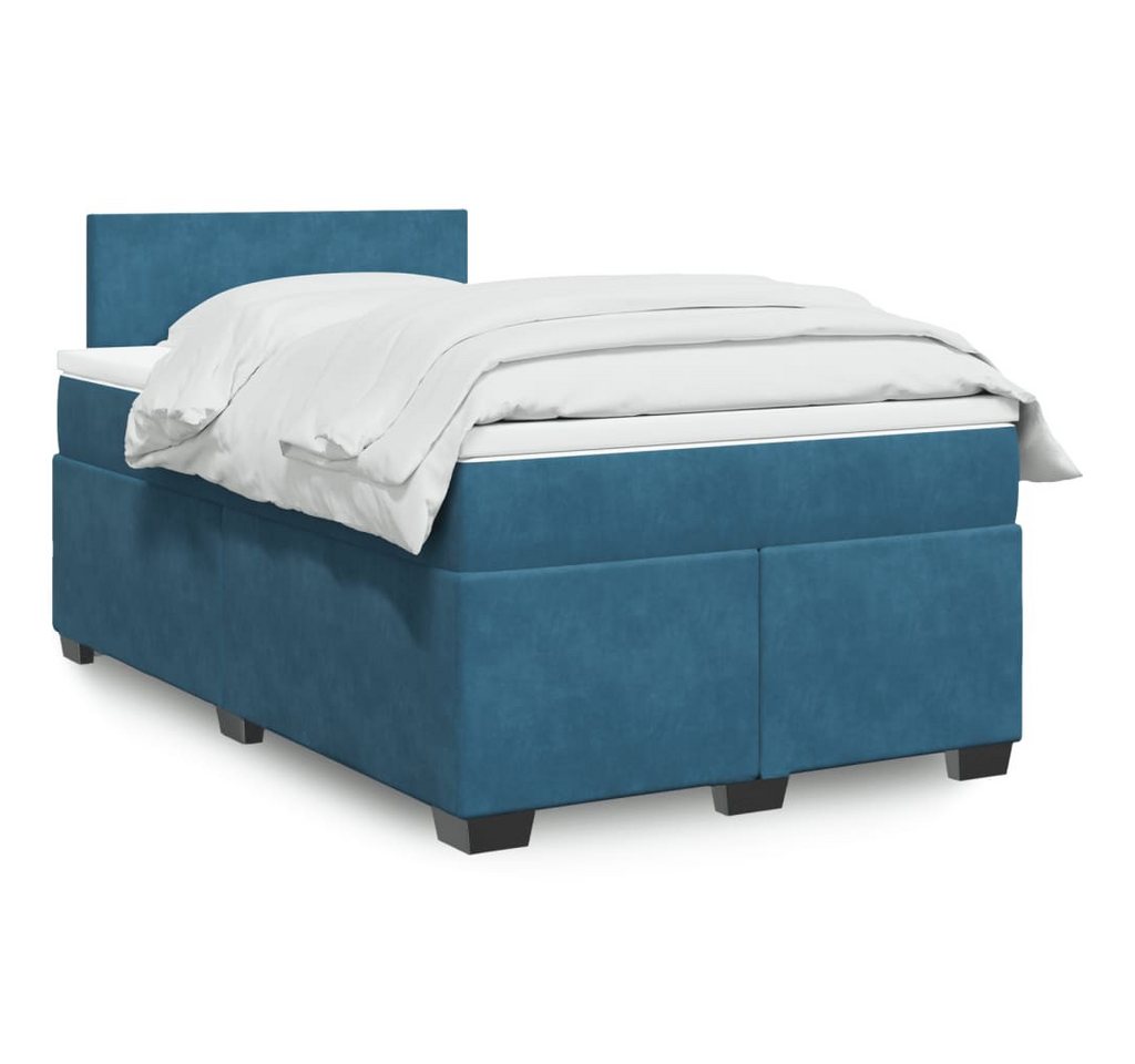 furnicato Bettgestell Boxspringbett mit Matratze Dunkelblau 120x190 cm Samt furnicato Bettgestell Boxspringbett mit Matratze Dunkelblau 120x190 cm Samt von furnicato