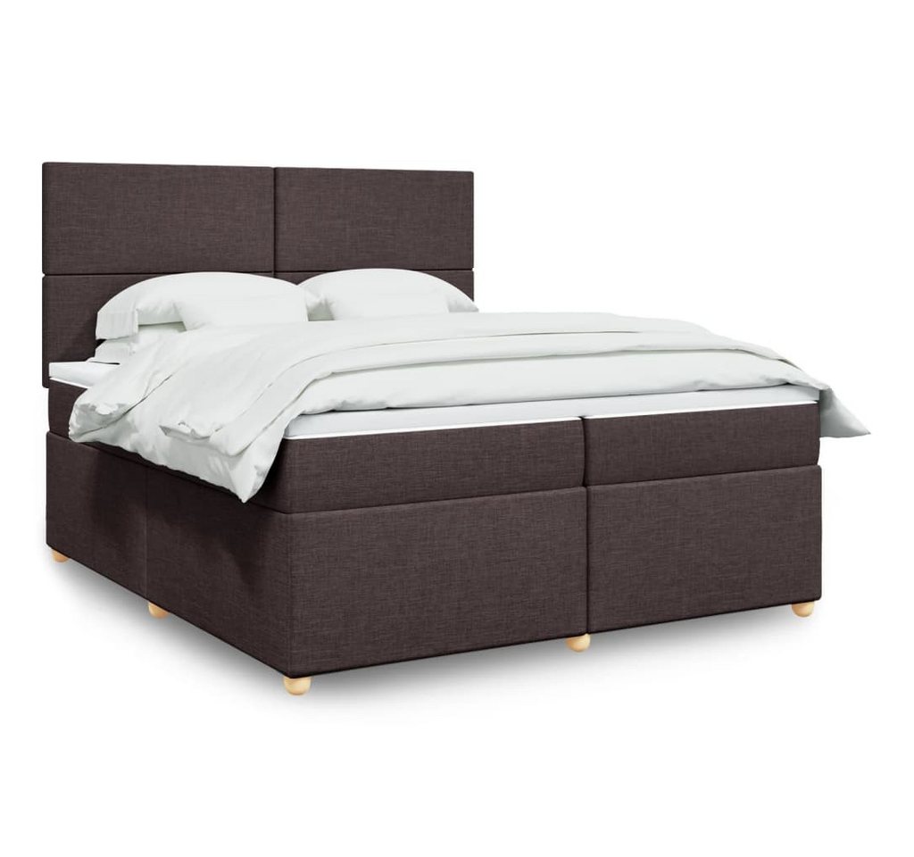 furnicato Bettgestell Boxspringbett mit Matratze Dunkelbraun 200x200 cm Stoff von furnicato