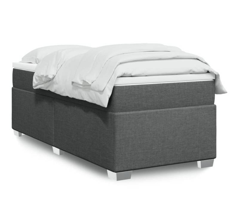 furnicato Bettgestell Boxspringbett mit Matratze Dunkelgrau 90x190 cm Stoff von furnicato