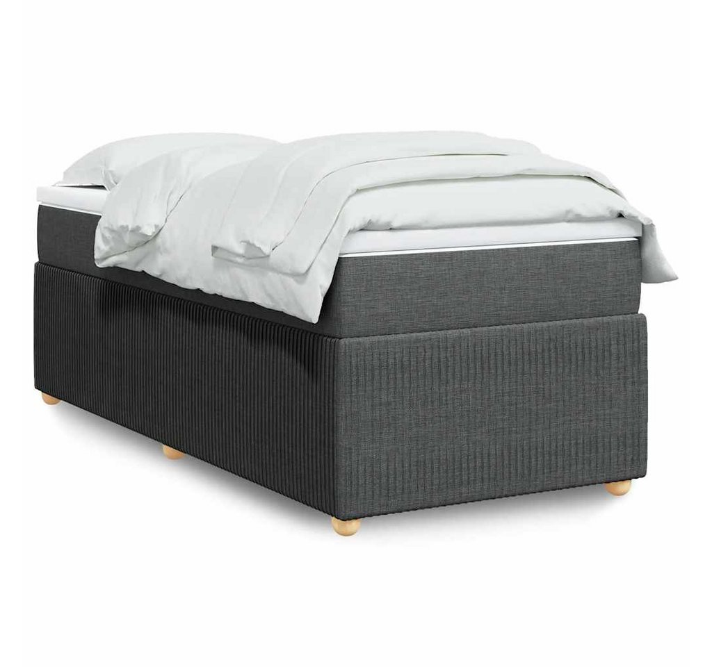 furnicato Bettgestell Boxspringbett mit Matratze Dunkelgrau 90x190 cm Stoff von furnicato