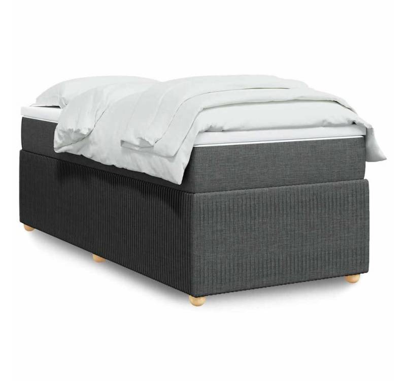 furnicato Bettgestell Boxspringbett mit Matratze Dunkelgrau 90x190 cm Stoff von furnicato