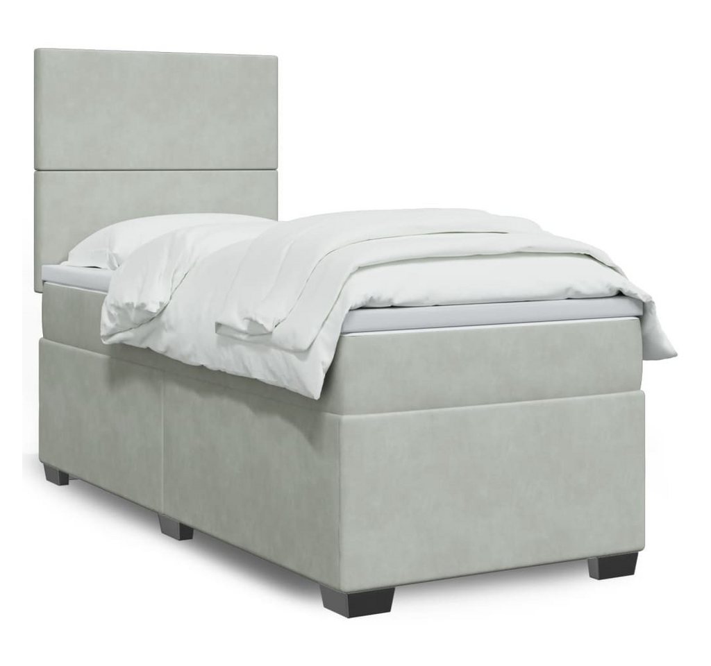 furnicato Bettgestell Boxspringbett mit Matratze Hellgrau 90x190 cm Samt furnicato Bettgestell Boxspringbett mit Matratze Hellgrau 90x190 cm Samt von furnicato