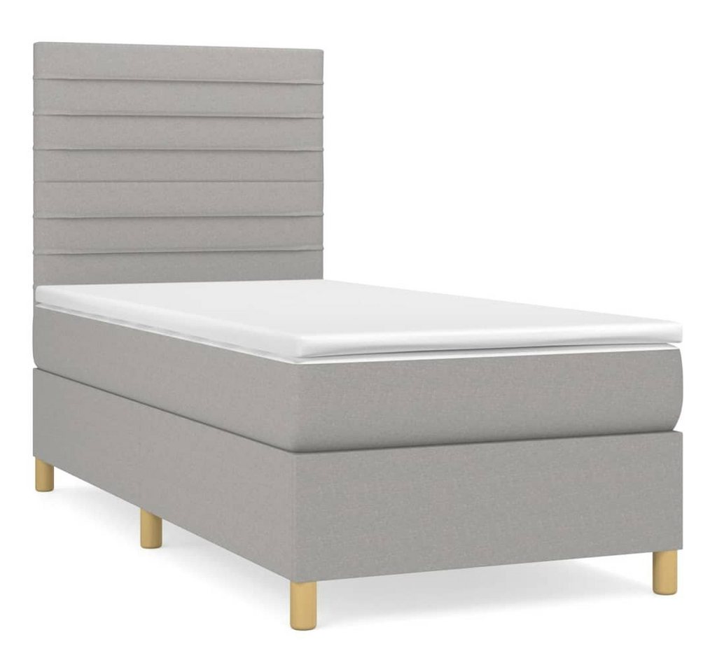 furnicato Bettgestell Boxspringbett mit Matratze Hellgrau 90x200 cm Stoff furnicato Bettgestell Boxspringbett mit Matratze Hellgrau 90x200 cm Stoff von furnicato