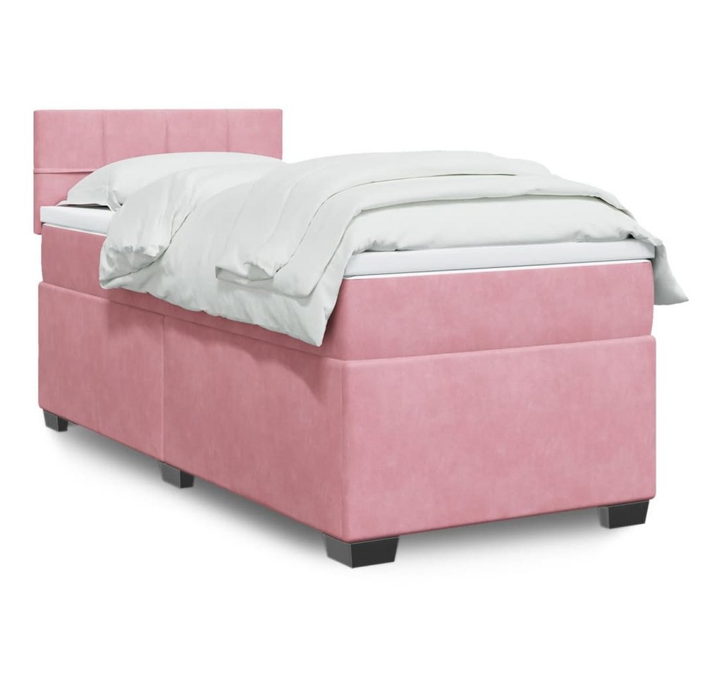 furnicato Bettgestell Boxspringbett mit Matratze Rosa 80x200 cm Samt furnicato Bettgestell Boxspringbett mit Matratze Rosa 80x200 cm Samt von furnicato