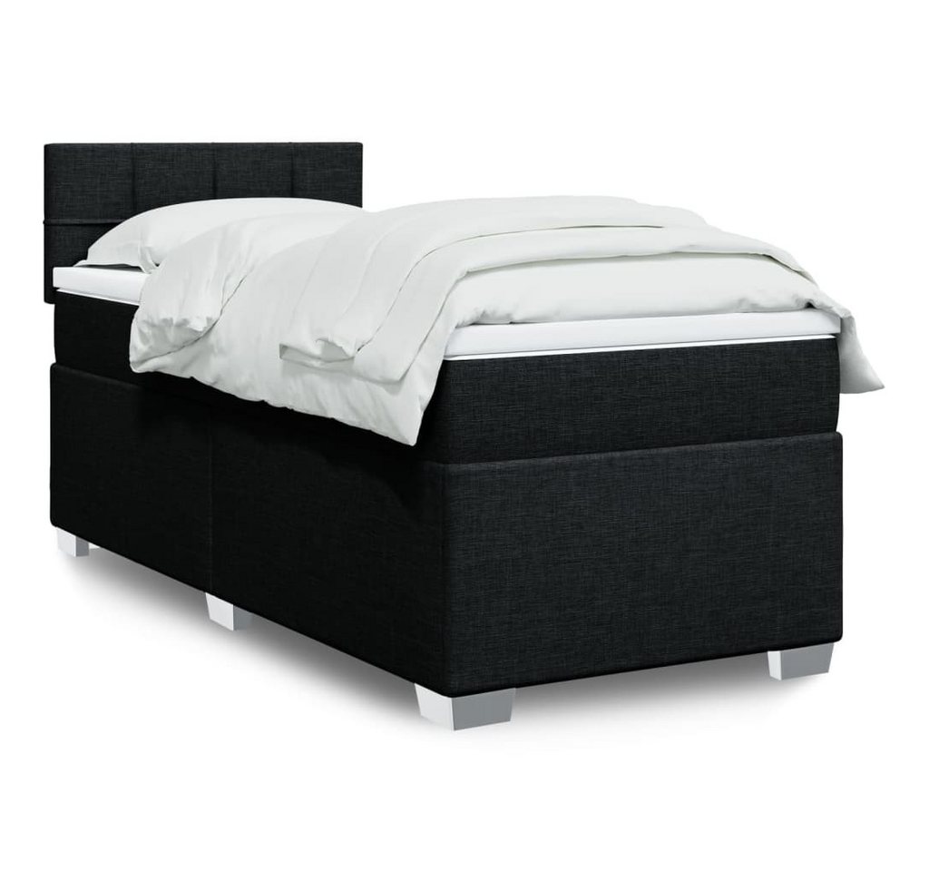 furnicato Bettgestell Boxspringbett mit Matratze Schwarz 100x200 cm Stoff furnicato Bettgestell Boxspringbett mit Matratze Schwarz 100x200 cm Stoff von furnicato