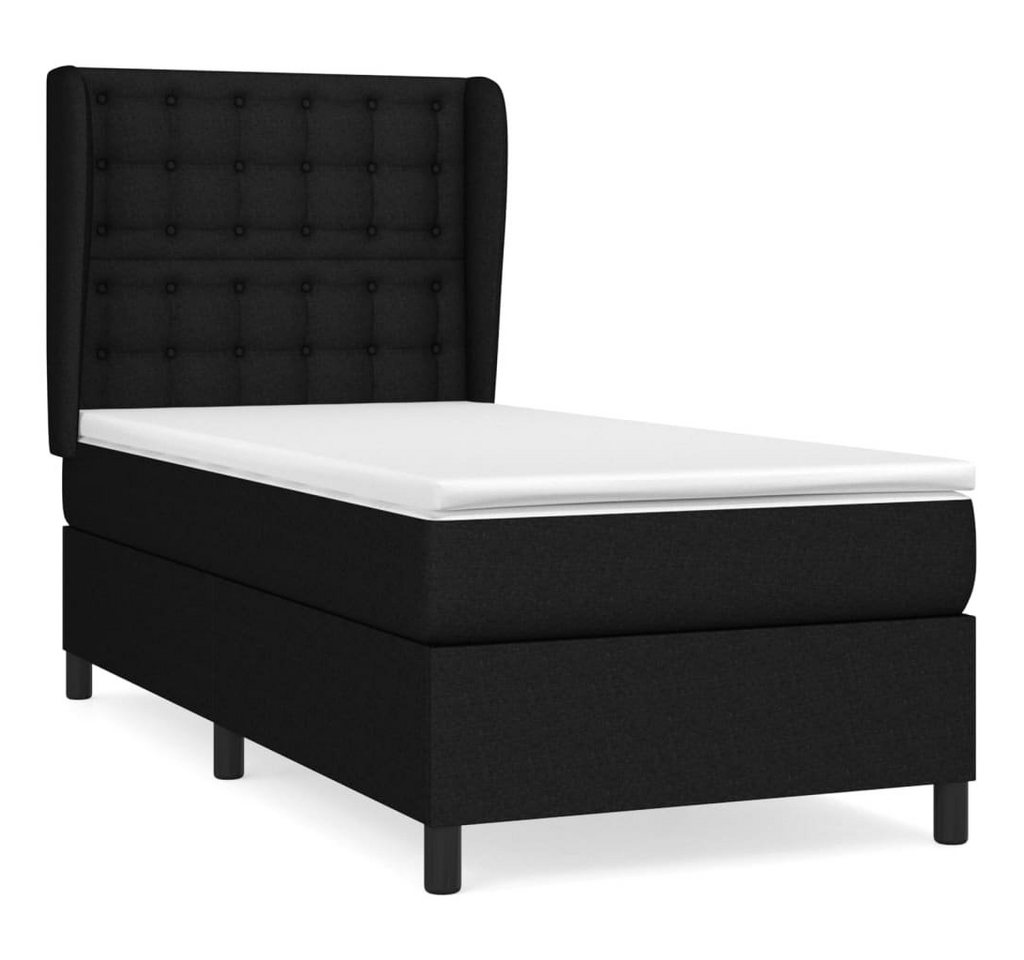 furnicato Bettgestell Boxspringbett mit Matratze Schwarz 100x200 cm Stoff furnicato Bettgestell Boxspringbett mit Matratze Schwarz 100x200 cm Stoff von furnicato