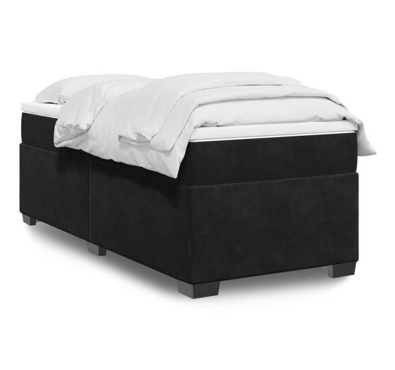 furnicato Bettgestell Boxspringbett mit Matratze Schwarz 80x200 cm Samt von furnicato