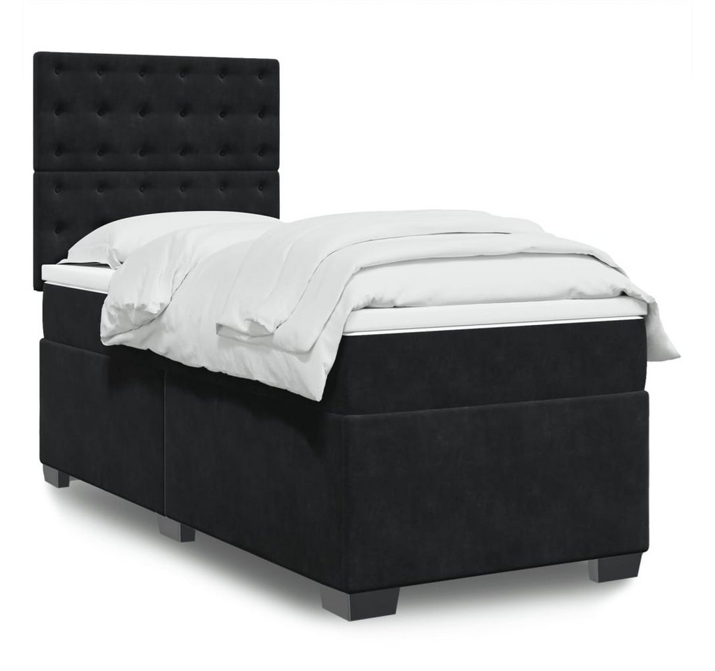 furnicato Bettgestell Boxspringbett mit Matratze Schwarz 80x200 cm Samt furnicato Bettgestell Boxspringbett mit Matratze Schwarz 80x200 cm Samt von furnicato