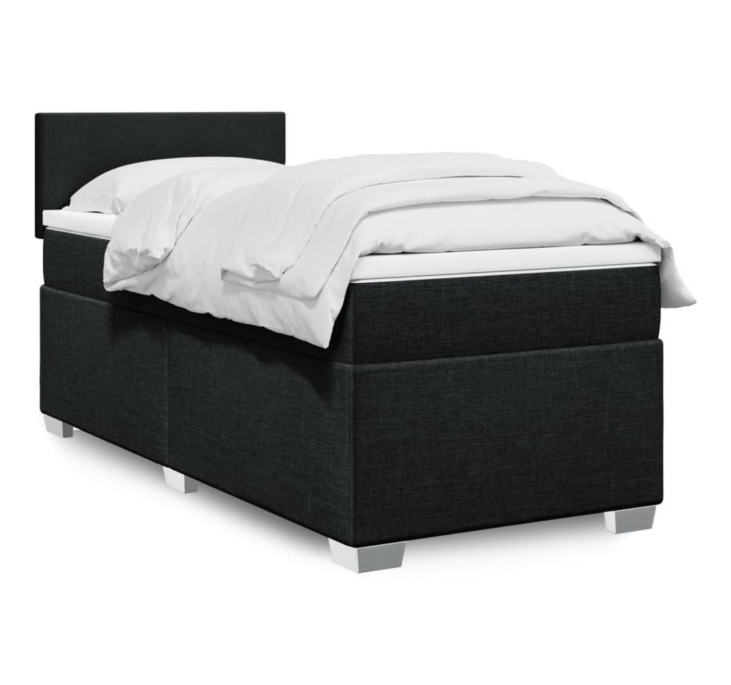 furnicato Bettgestell Boxspringbett mit Matratze Schwarz 80x200 cm Stoff furnicato Bettgestell Boxspringbett mit Matratze Schwarz 80x200 cm Stoff von furnicato