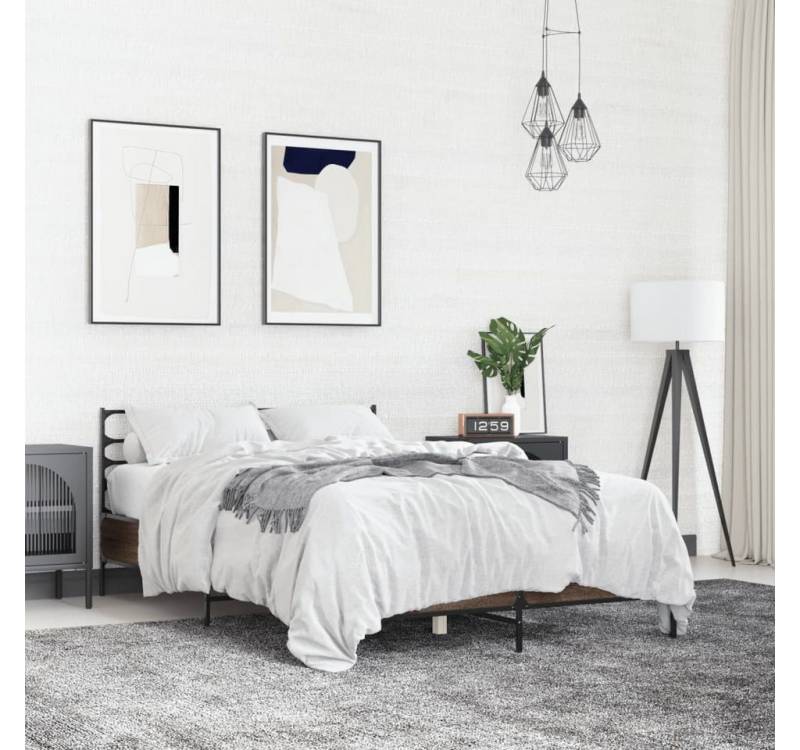 furnicato Bettgestell Braun Eichen-Optik 120x190 cm Holzwerkstoff Metall furnicato Bettgestell Braun Eichen-Optik 120x190 cm Holzwerkstoff Metall von furnicato