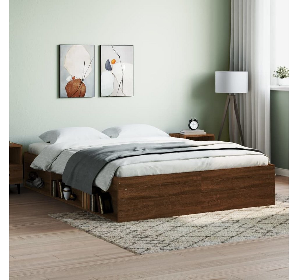 furnicato Bettgestell Braun Eichen-Optik 140x200 cm furnicato Bettgestell Braun Eichen-Optik 140x200 cm von furnicato