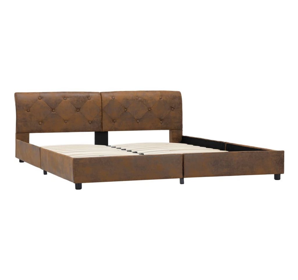 furnicato Bettgestell Braun Wildleder-Optik 160 x 200 cm von furnicato