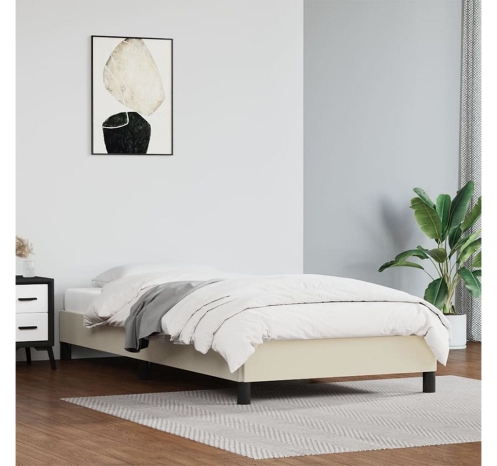 furnicato Bettgestell Creme 90x190 cm Kunstleder (1-tlg) von furnicato