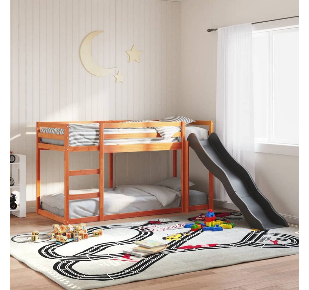 furnicato Bettgestell Etagenbett mit Rutsche & Leiter Wachsbraun 75x190cm Kiefernholz furnicato Bettgestell Etagenbett mit Rutsche & Leiter Wachsbraun 75x190cm Kiefernholz von furnicato