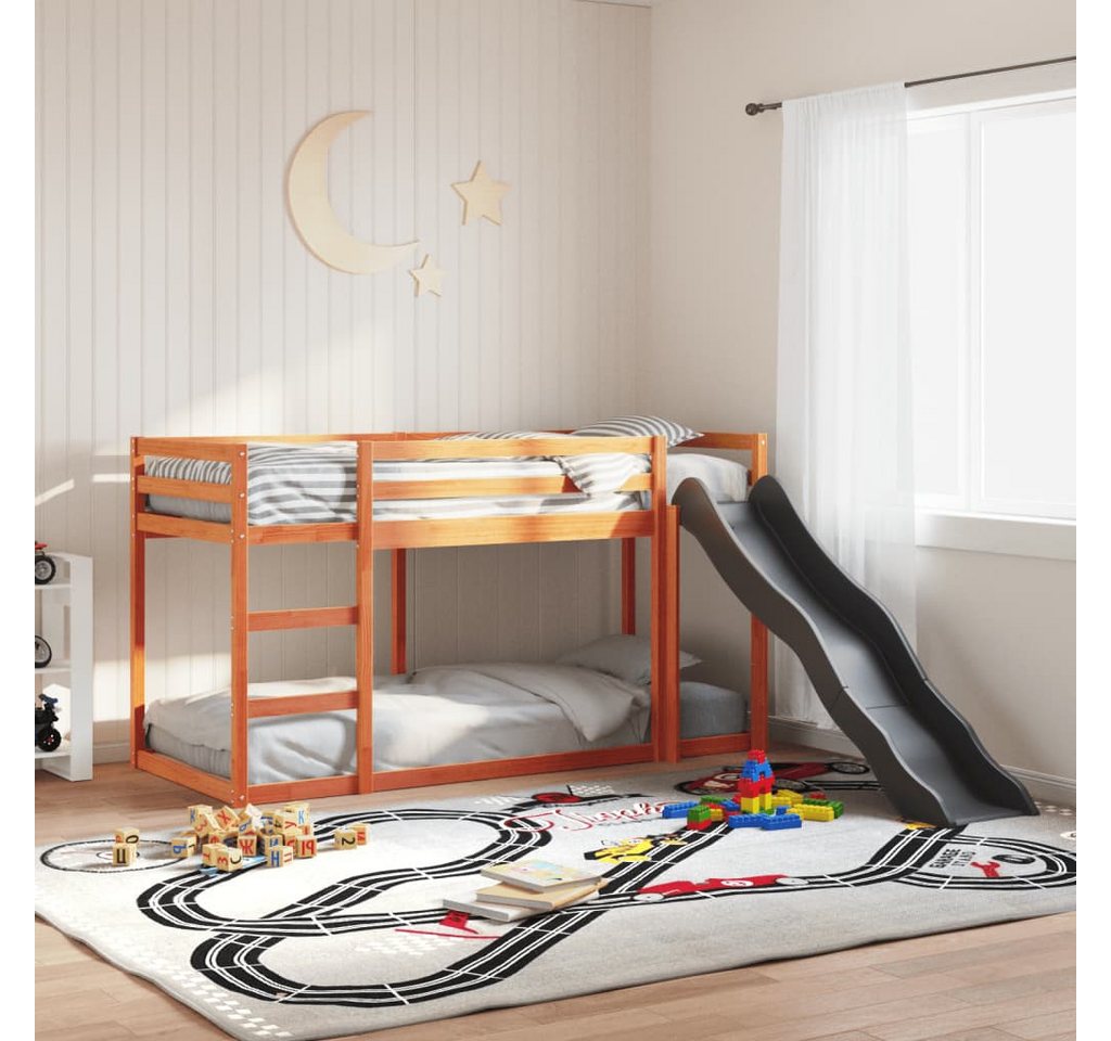 furnicato Bettgestell Etagenbett mit Rutsche & Leiter Wachsbraun 90x200cm Kiefernholz furnicato Bettgestell Etagenbett mit Rutsche & Leiter Wachsbraun 90x200cm Kiefernholz von furnicato