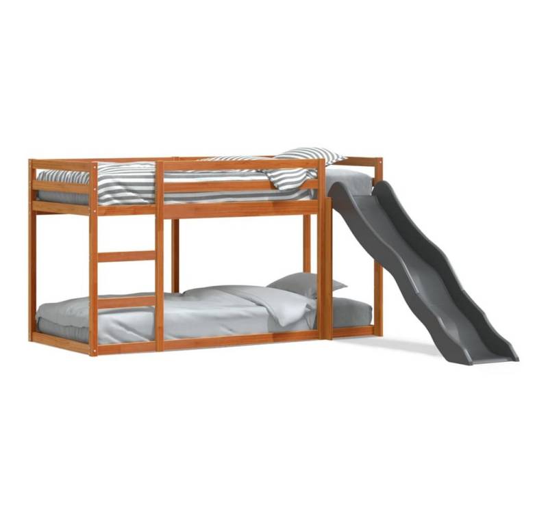 furnicato Bettgestell Etagenbett mit Rutsche & Leiter Wachsbraun 90x200cm Kiefernholz furnicato Bettgestell Etagenbett mit Rutsche & Leiter Wachsbraun 90x200cm Kiefernholz von furnicato