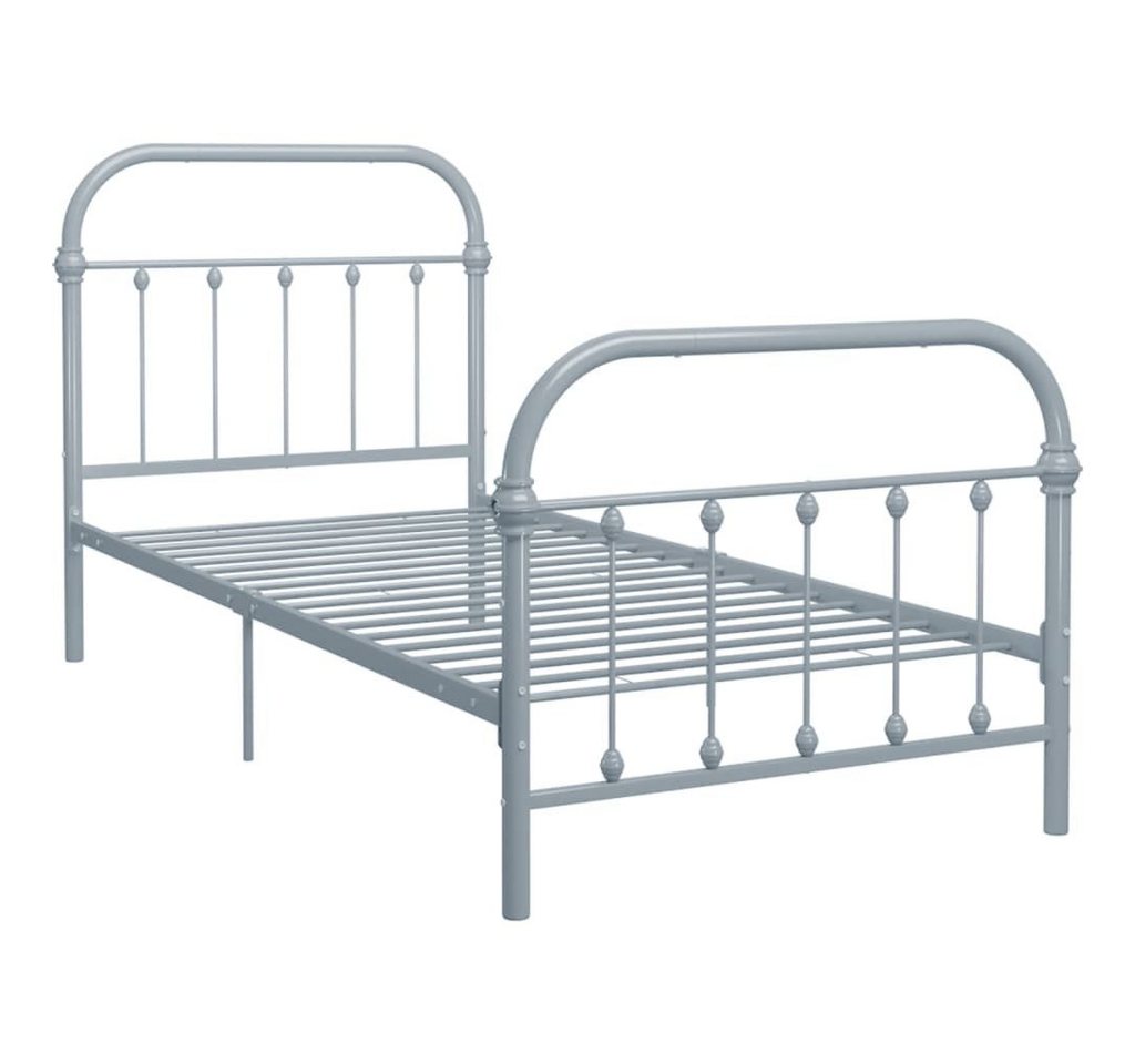 furnicato Bettgestell Grau Metall 100 × 200 cm von furnicato