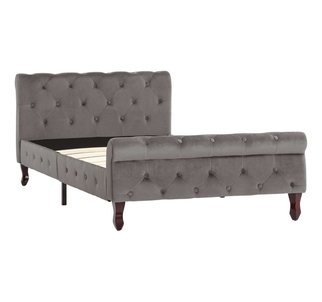 furnicato Bettgestell Grau Samt 100 x 200 cm von furnicato
