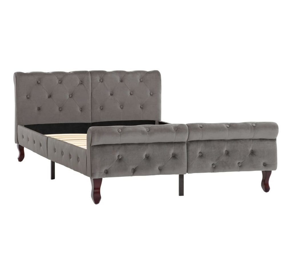 furnicato Bettgestell Grau Samt 120 x 200 cm von furnicato