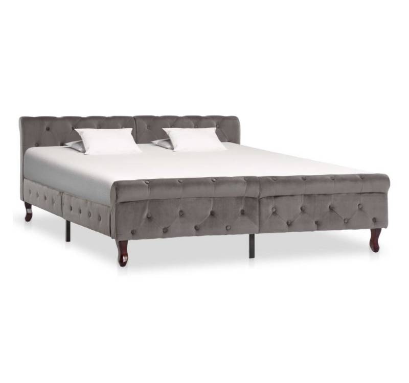 furnicato Bettgestell Grau Samt 160 x 200 cm von furnicato