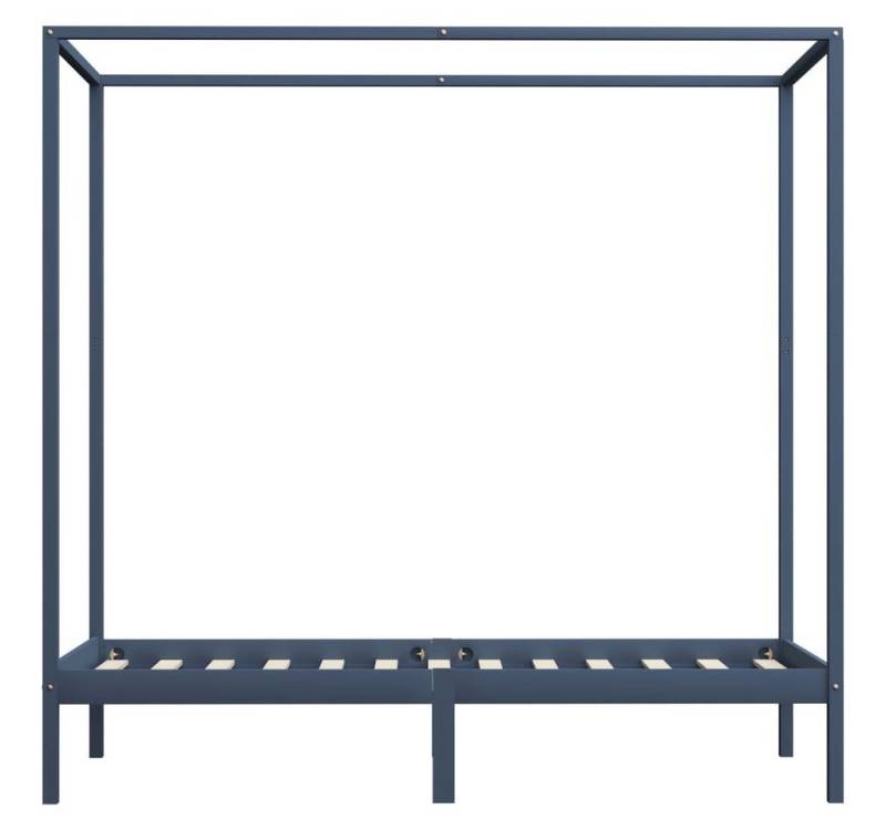 furnicato Bettgestell Himmelbett-Gestell Grau Massivholz Kiefer 90 x 200 cm von furnicato
