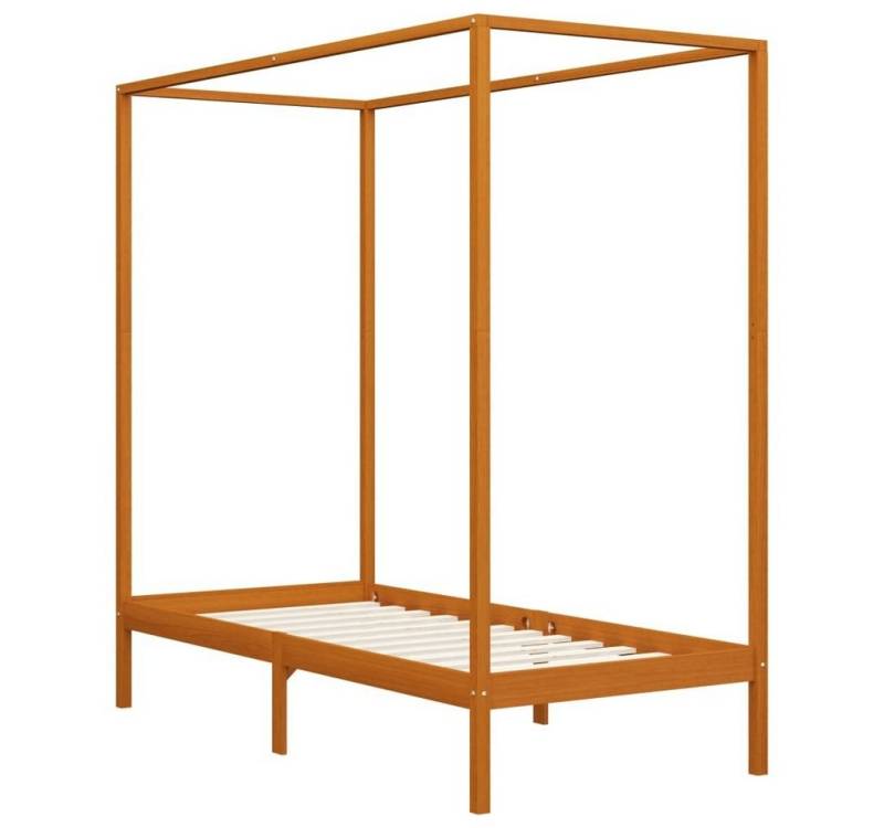 furnicato Bettgestell Himmelbett-Gestell Honigbraun Massivholz Kiefer 100 x 200 cm von furnicato
