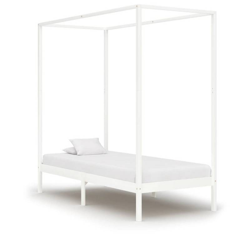 furnicato Bettgestell Himmelbett-Gestell Weiß Massivholz Kiefer 90 x 200 cm von furnicato