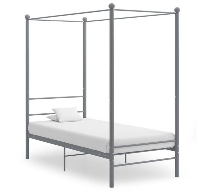 furnicato Bettgestell Himmelbett Grau Metall 90x200 cm von furnicato