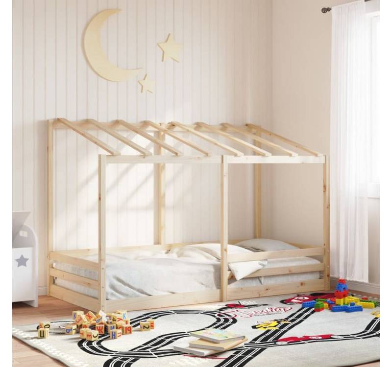 furnicato Bettgestell Kinderbett mit Dach 100x200 cm Massivholz Kiefer von furnicato