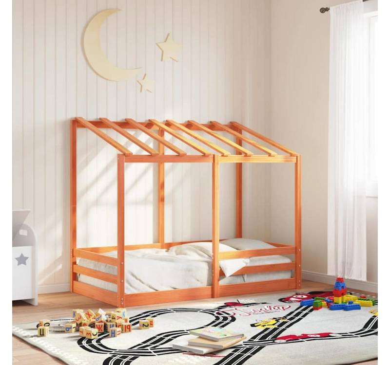 furnicato Bettgestell Kinderbett mit Dach Wachsbraun 80x160 cm Massivholz Kiefer furnicato Bettgestell Kinderbett mit Dach Wachsbraun 80x160 cm Massivholz Kiefer von furnicato