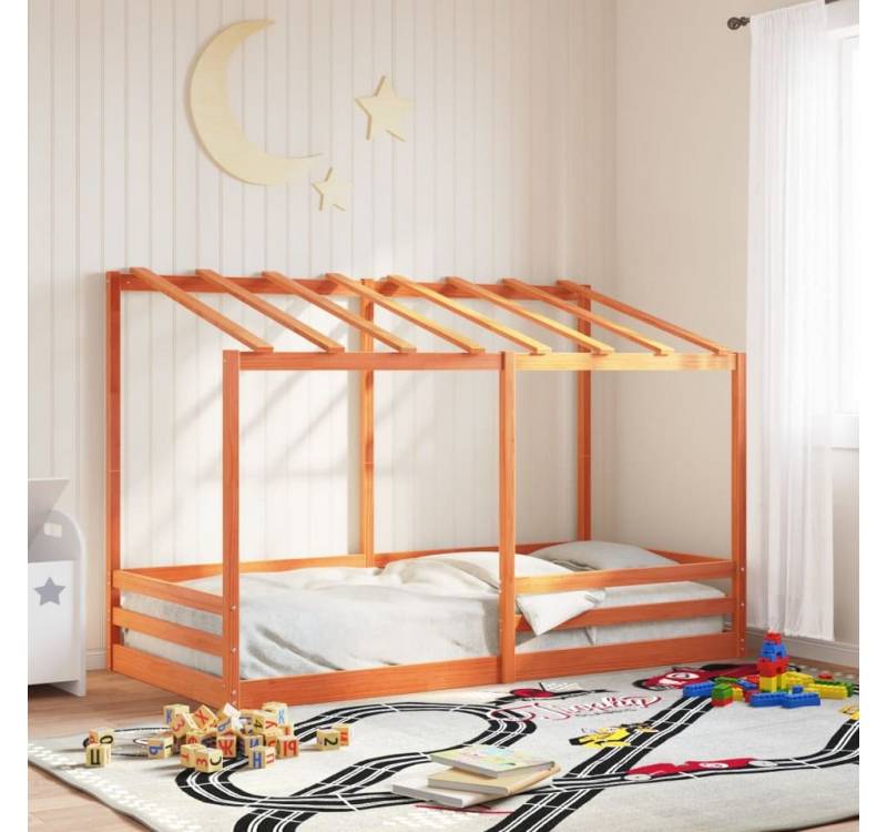 furnicato Bettgestell Kinderbett mit Dach Wachsbraun 80x200 cm Massivholz Kiefer furnicato Bettgestell Kinderbett mit Dach Wachsbraun 80x200 cm Massivholz Kiefer von furnicato