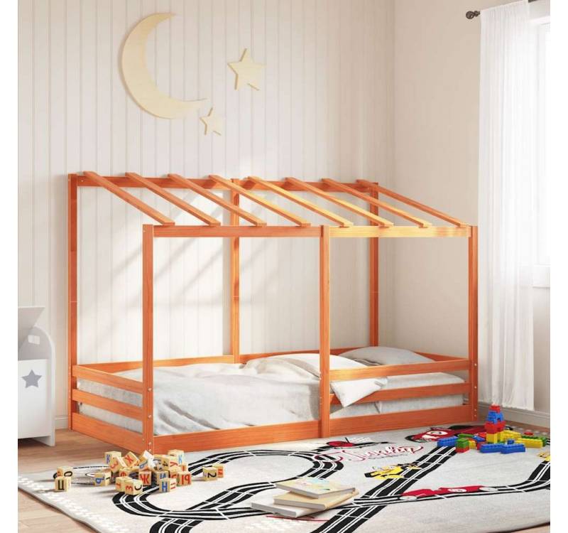 furnicato Bettgestell Kinderbett mit Dach Wachsbraun 90x200 cm Massivholz Kiefer furnicato Bettgestell Kinderbett mit Dach Wachsbraun 90x200 cm Massivholz Kiefer von furnicato