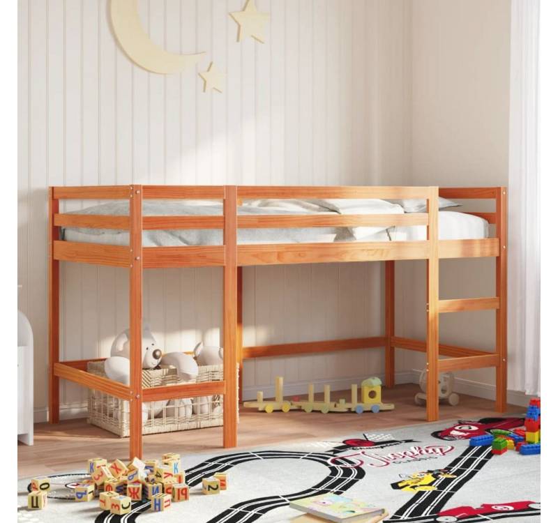 furnicato Bettgestell Kinderhochbett mit Leiter Wachsbraun 90x200cm Massivholz Kiefer furnicato Bettgestell Kinderhochbett mit Leiter Wachsbraun 90x200cm Massivholz Kiefer von furnicato