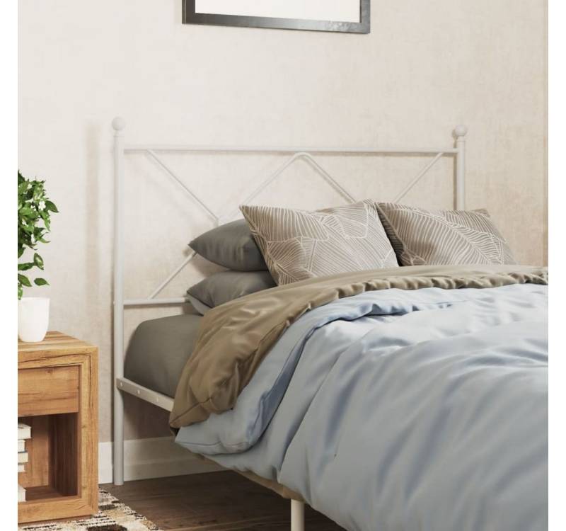 furnicato Bettgestell Kopfteil Metall Weiß 107 cm furnicato Bettgestell Kopfteil Metall Weiß 107 cm von furnicato