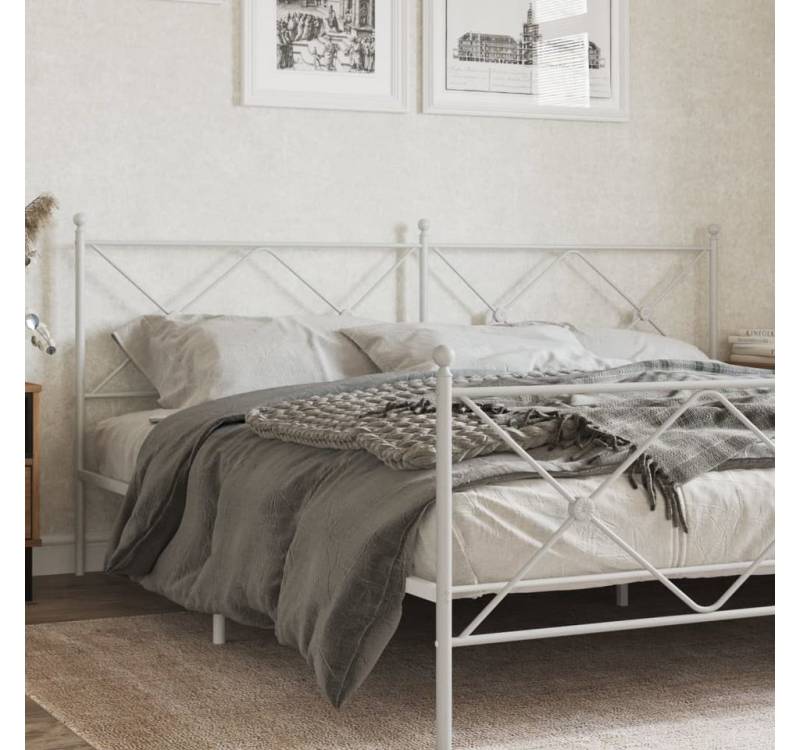 furnicato Bettgestell Kopfteil Metall Weiß 193 cm furnicato Bettgestell Kopfteil Metall Weiß 193 cm von furnicato