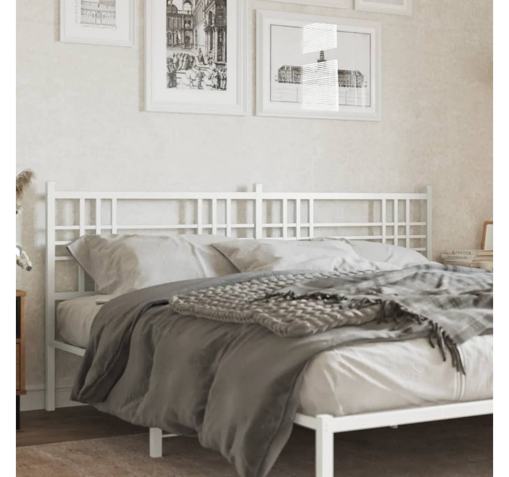 furnicato Bettgestell Kopfteil Metall Weiß 200 cm furnicato Bettgestell Kopfteil Metall Weiß 200 cm von furnicato