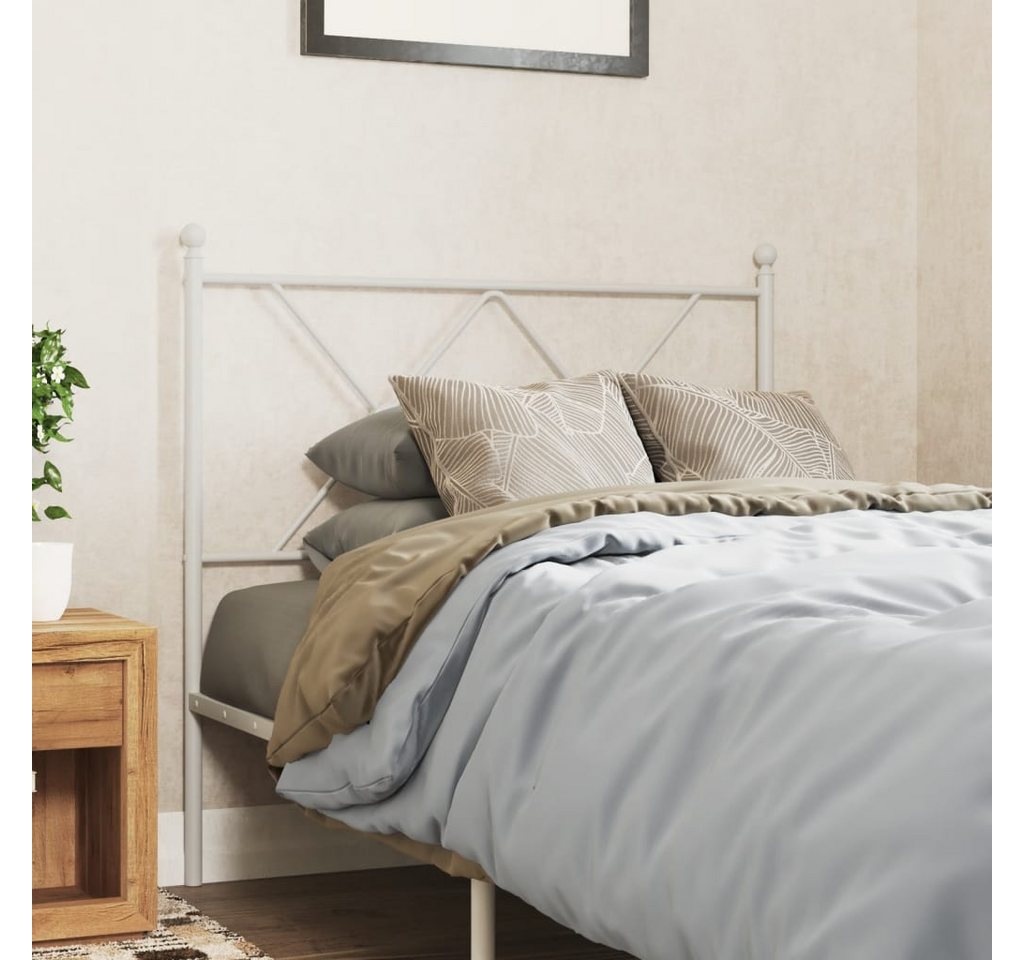 furnicato Bettgestell Kopfteil Metall Weiß 90 cm furnicato Bettgestell Kopfteil Metall Weiß 90 cm von furnicato