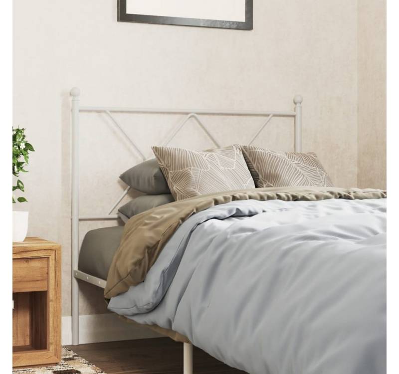 furnicato Bettgestell Kopfteil Metall Weiß 90 cm furnicato Bettgestell Kopfteil Metall Weiß 90 cm von furnicato