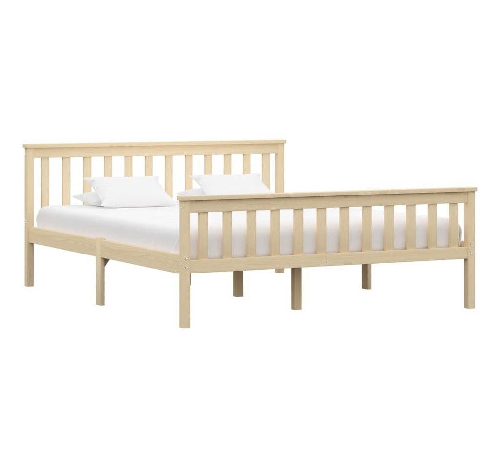 furnicato Bettgestell Massivholzbett Helles Holz Kiefernholz 160x200 cm von furnicato