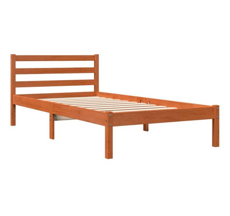 furnicato Bettgestell Massivholzbett ohne Matratze Wachsbraun 90x190 cm Kiefernholz von furnicato