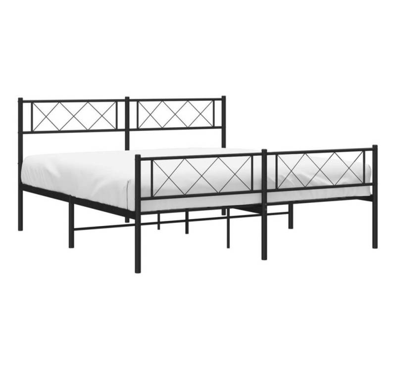 furnicato Bettgestell Metallbett ohne Matratze mit Fußteil Schwarz 160x200 cm von furnicato